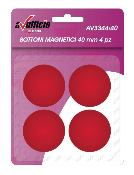 BOTTONI MAGNETICI DIAM. 40 COL. ROSSO (4 PZ)