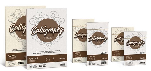 FAVINI CALLIGRAPHY CANVAS 25 BUSTE 100 gr. AVORIO 02 cm. 11x22