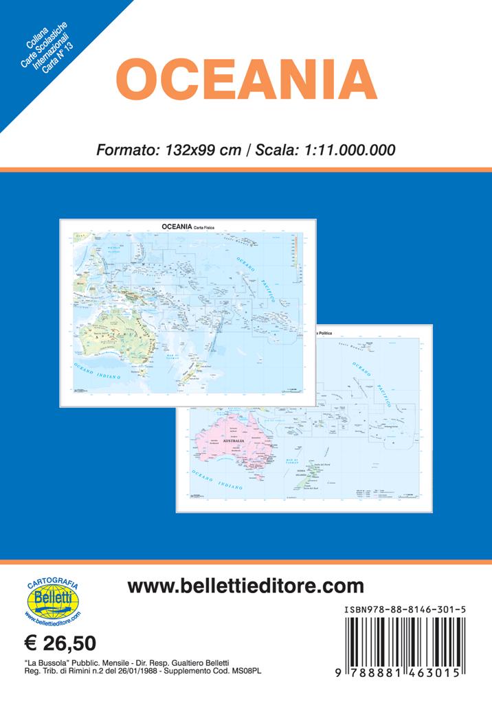 CARTE MURALI SCOLAS.BIFAC,Oceania - Scolastica