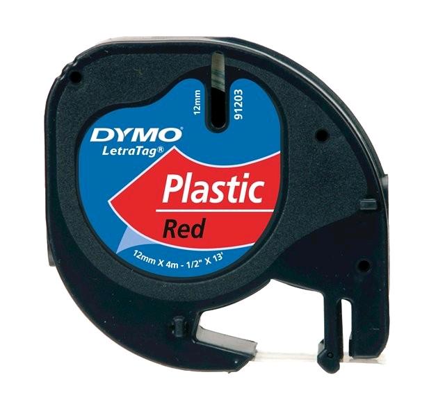 Nastro DYMO LT in plastica  12mmx4mt- Rosso
