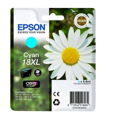 CARTUCCIA EPSON  INK JET  T1812  CIANO  XL  (6.6ml)  ORIGINALE