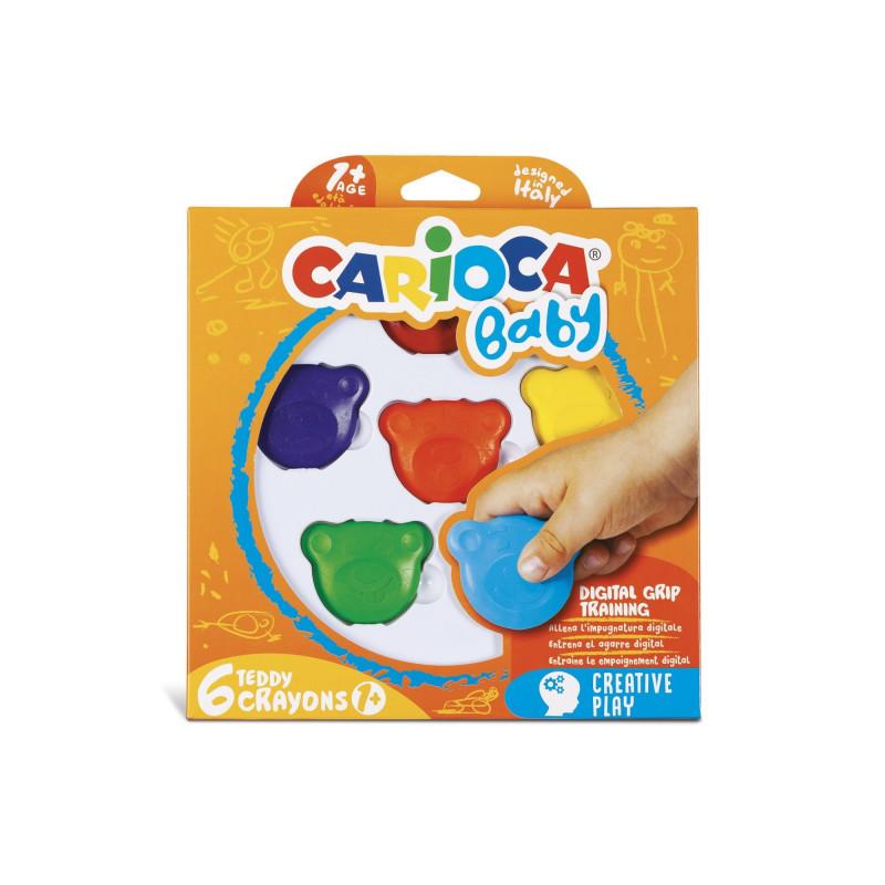 PASTELLI COLORATI CARIOCA TEDDY CRAYONS (6 PZ) 