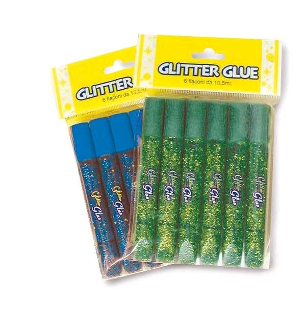 COLLA GLITTER - BLISTER 6 FLACONI ML. 10,5 - BLU