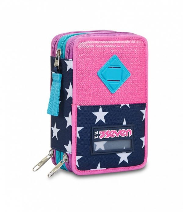 QQB ASTUCCIO 3 ZIP SEVEN PINKING BLUE