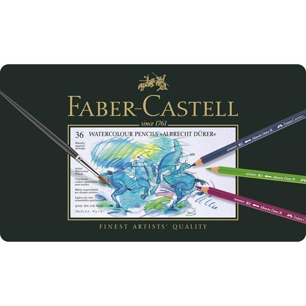 FABER CASTELL PASTELLI ACQUERELLABILI IN ASTUCCIO METALLICO 36 PZ DURER 8203