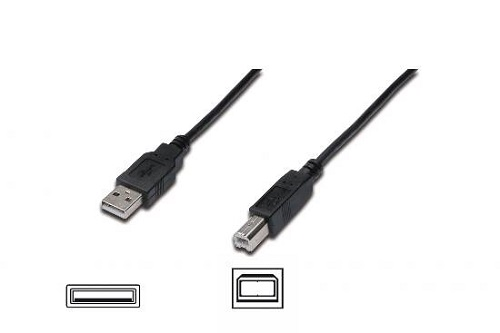 CAVO USB 2.0 CONNETTORI A-B, MT. 3, NERO