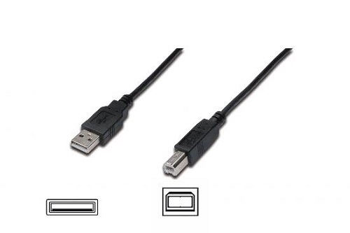 CAVO USB 2.0 CONNETTORI A-B, LUNGHEZZA MT. 1, NERO