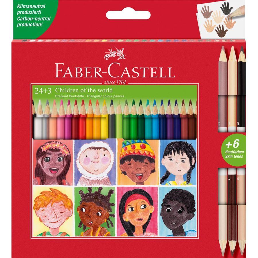 FABER CASTELL PASTELLI TRIANGOLARI 24+3 SKINTONES