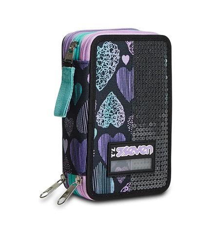 SEVEN QQB ASTUCCIO 3 ZIP PATCHYHEART GIRL