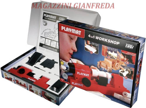 MACCHINA PER LAVORAZIONE LEGNO DI MODELLISMO "PLAYMAT SET" 4 MACCHINE LAVORO