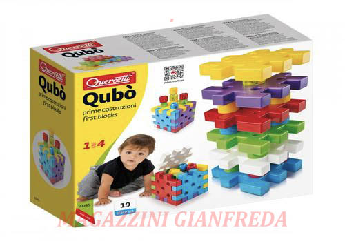 COSTRUZIONI QUERCETTI A GRANDI PIASTRE CON CHIODI IN 4 FORME QUBO' (19 PZ)