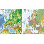 CARTINA GEOGRAFICA FISICA/POLITICA EUROPA CM.100X140