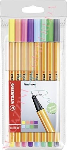 PENNE STABILO POINT 88 - FINELINER 0,4 MM COL. PASTELLO (8 PZ)