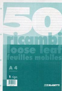 RICAMBI A4 1RIGO BIANCHI 60 GR. (50FG)