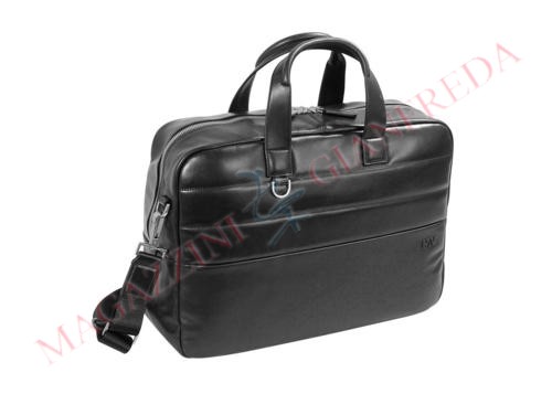 BORSA NAVA DESIGN "PASSENGER LEATHER" VENTIQUATTRORE IN PELLE NERA