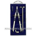 COMPASSO BALAUSTRONE "FRIZION" IN OTTONE NICHELATO, CON VITE CENTRALE, FRIZIONE E ASTE SNODATE