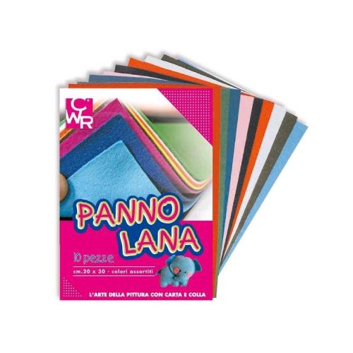 Album di Panno Lana 20x30 Confezione da 10 Fogli in Colori Assortiti