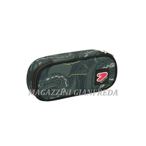 SEVEN QQB BUSTINA PORTAPENNE PENCIL BAG ROUND PLUS SEVEN PYTHON