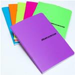 QUADERNO A7 CON COPERTINA IN PP FLUORESCENTE, 80 PG, 5 MM, 80 GR.