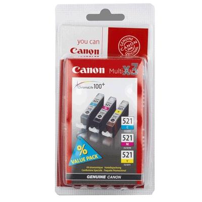 KIT CARTUCCE CANON CLI-521C/M/Y  (9ml)  ORIGINALE