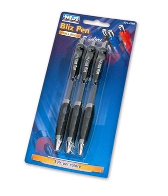 PENNA "BLIZ" BLISTER 3 PZ. NERO 0,7MM.