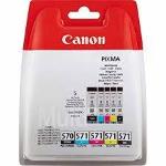 KIT 5 CARTUCCE CANON PGI-570 BK - CLI-571 B/C/M/Y MULTIPACK COLOR (X)  ORIGINALE