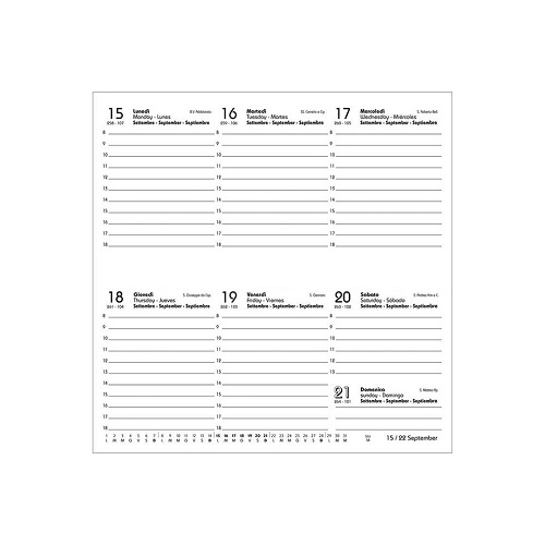 Ricambio Agenda Settimanale 2026 16×8 cm – Pagine di Ricarica Compatte per Pianificazione Settimanale