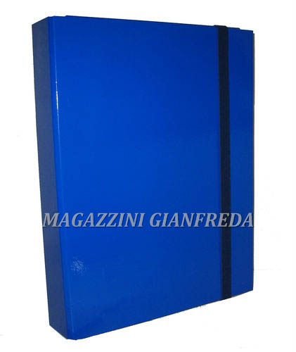 CARTELLA CON ELASTICO DORSO CM 6 BLU