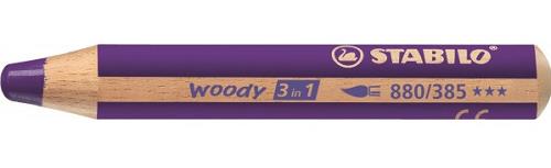 STABILO woody 3 in 1: matitone colorato, acquarello e pastello a cera viola profondo