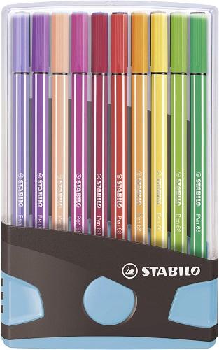 STABILO PEN 68 ASTUCCIO COLOR PARADE ANTRACITE/AZZURRO CON 20 COLORI ASSORTITI