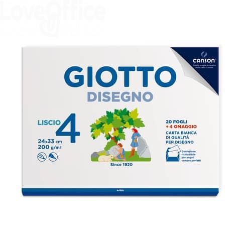BLOCCO FOGLI DA DISEGNO "GIOTTO 4 LISCIO", CM. 24X33, 24 FOGLI, 200 GR.