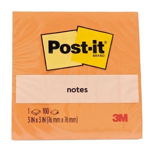 POST-IT ARANCIO NEON 654-NO MM. 76X76, 100 FG/BLOCCHETTO