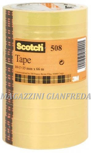 NASTRO ADESIVO TRASPARENTE SCOTCH 508 MM. 15X66 MT. CONF. A TORRE (10 PZ)