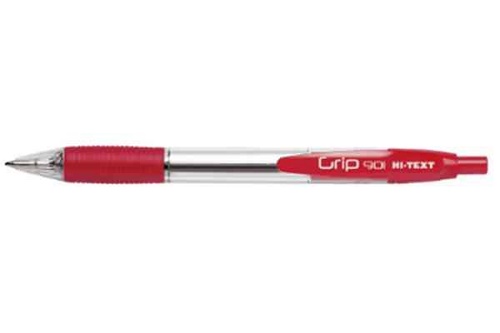 PENNE SFERA A SCATTO CON GRIP HI-TEXT 901, PUNTA 1,0 MM, ROSSO (12 PZ)