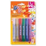 COLLA GLITTER - BLISTER 6 FLACONI ML. 10,5 - COLORI ASSORTITI