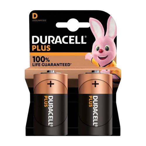 BATTERIE DURACELL  D  TORCIA  1,5V LR20 PLUS ALKALINA CONF. 2 PZ.