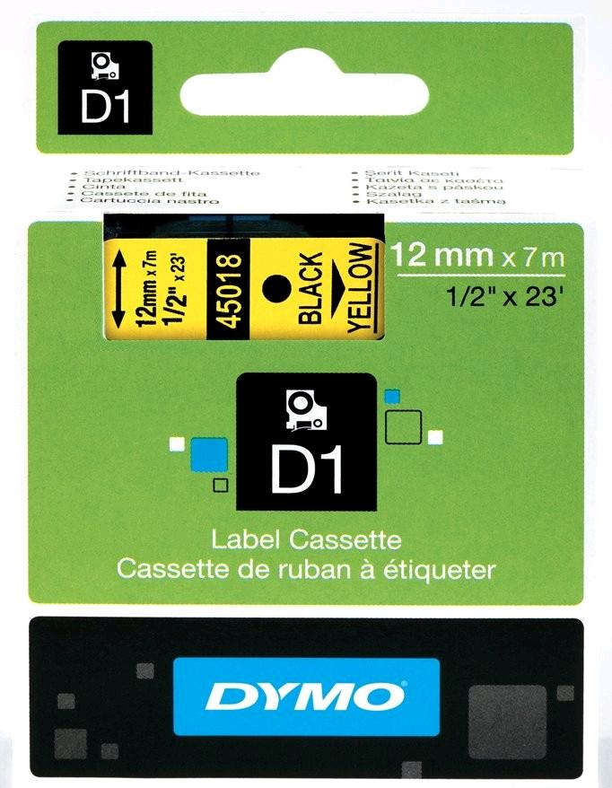 NASTRO DYMO D1 12 mm x 7 m Nero/Giallo