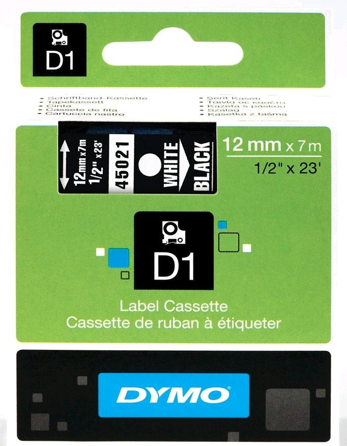 NASTRO DYMO D1 12 mm x 7 m Bianco/Nero