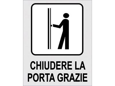 TARGA ADESIVA CHIUDERE PORTA GRAZIE N. 852