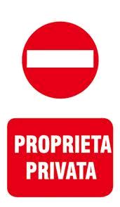 TARGA IN POLIPROPILENE DA 0,5 MM PROPRIETA' PRIVATA N 6015