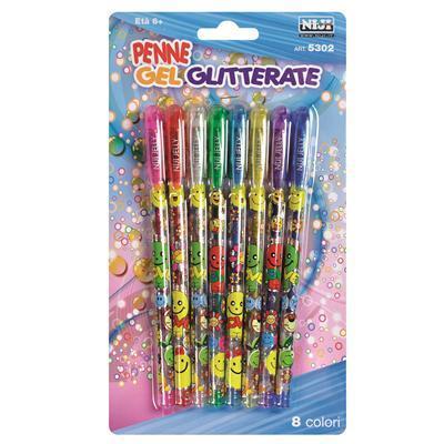 PENNA "GLITTER GEL" BLISTER 8 PZ