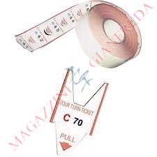 ROTOLI ELIMINACODE CON BIGLIETTO A CODA DI RONDINE
