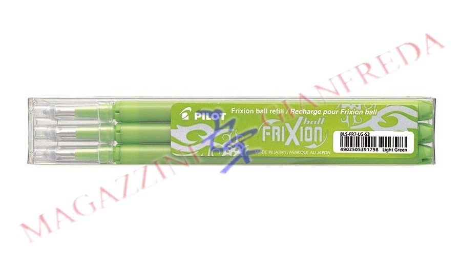 SET 3 REFILL FRIXION BALL VERDE CHIARO BLS-FR7-LG-S3