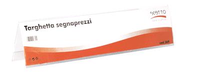 TARGHETTA SEGNA PREZZI  IN PVC 25x6 CM.