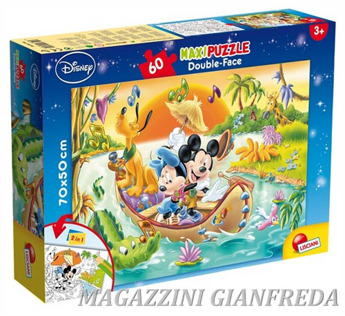 PUZZLE SUPERMAXI DOUBLE FACE "MICKEY MOUSE" TOPOLINO (60 PZ)