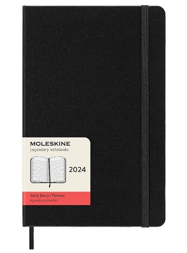 AGENDA 2024 MOLESKINE GIORNALIERA POCKET RIGIDA NERA CM 9X14