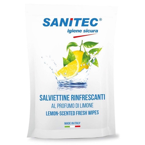 SANITEC SALVIETTINA RINFRESCANTE AL LIMONE  MONOUSO PER MANI - 0176