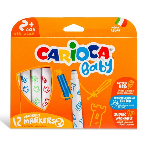 PENNARELLI CARIOCA BABY VALOROUS MARKER A PUNTA ARROTONDATA (12 PZ) 