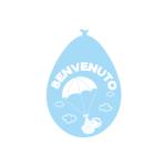PALLONCINI BIANCHI E AZZURRI CON SCRITTA - BENVENUTO - BUSTA DA 25 PEZZI