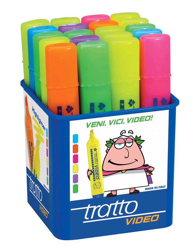 EVIDENZIATORE TRATTO VIDEO BARATTOLO COL. ASSORTITI (20 PZ)